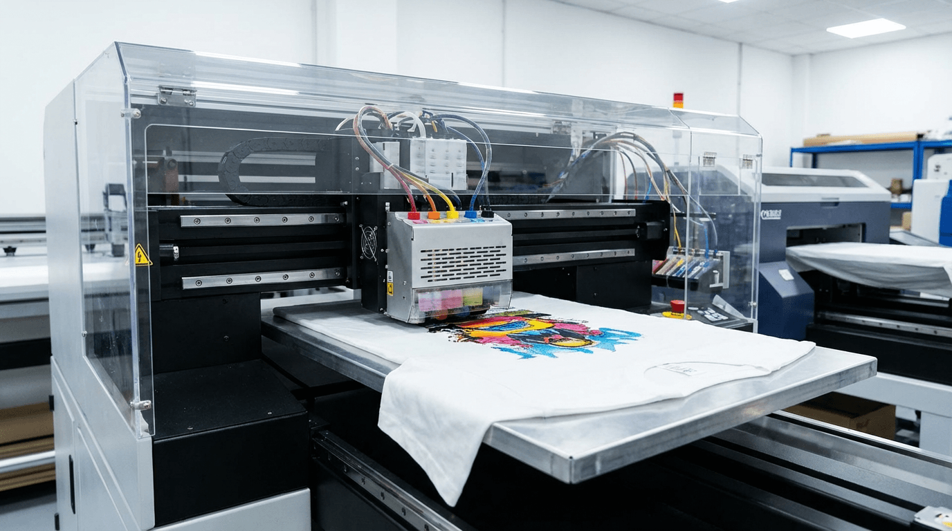 Impression numérique sur tissu, machine DTG industrielle, couleurs vives